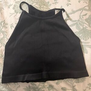 GAP FIT Black Ribbed Crop Top